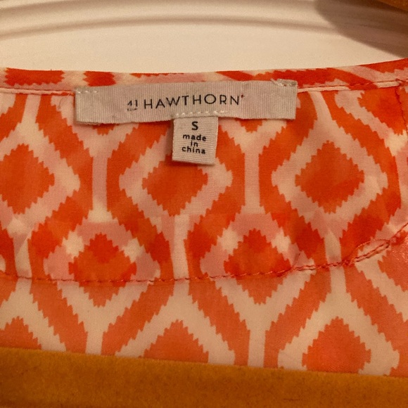 41 Hawthorn Small Orange Patterned Blouse - Picture 2 of 4